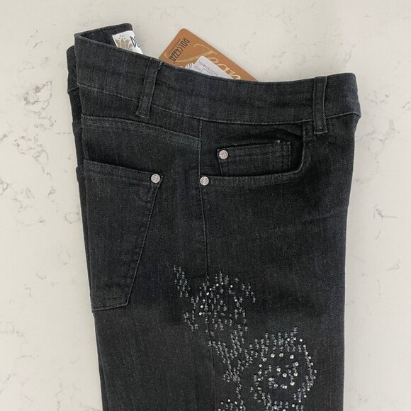 Dolcezza Slim Fit Skinny Leg 5 Pocket Cotton Poly Blend Jeans Black Sz 6 NWT - Picture 3 of 14